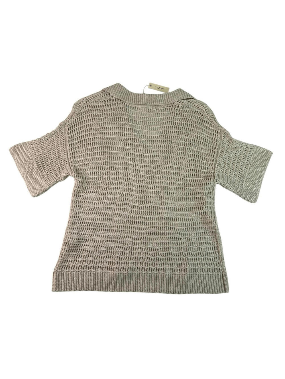 Max Studio London Open Knit Collared V-Neck Size Small - Picture 6 of 11